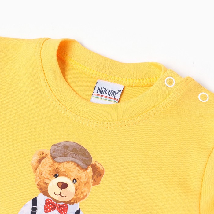 

Комплект для мальчика (лонгслив,брюки), цвет жёлтый, рост 80 см