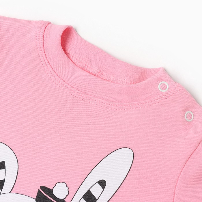 

Комплект для девочки (лонгслив,брюки), цвет розовый, рост 62 см