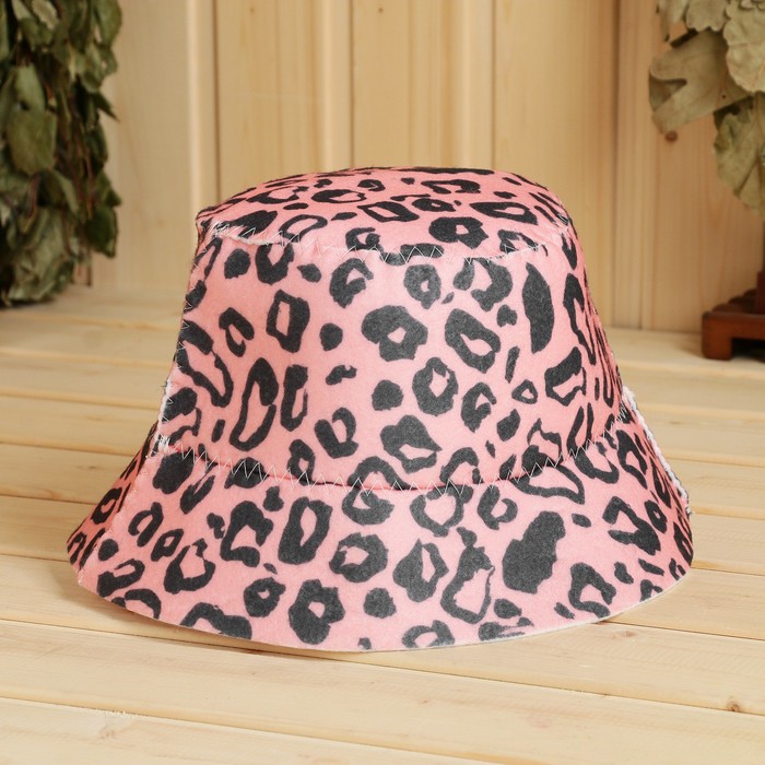 Шапка-панама для бани с принтом Розовый леопард ультратонкий силиконовый чехол накладка для meizu u10 с принтом леопард