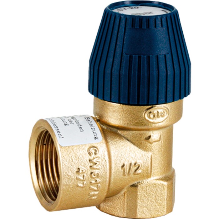 цена Клапан предохранительный STOUT SVS-0030-006015, для систем водоснабжения, 1/2х3/4, 6 бар