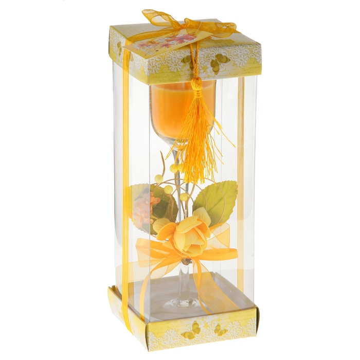 Свеча восковая "Цветочная поляна", цвет желтый