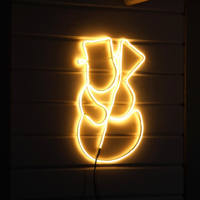 

Неоновая фигура «Снеговик», 38 × 54 см, 336 LED, 220 В, свечение тёплое белое