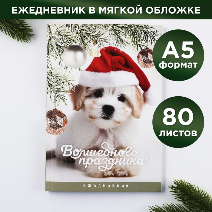 

Новый год. Ежедневник в тонкой обложке А5, 80 л «Волшебного праздника»