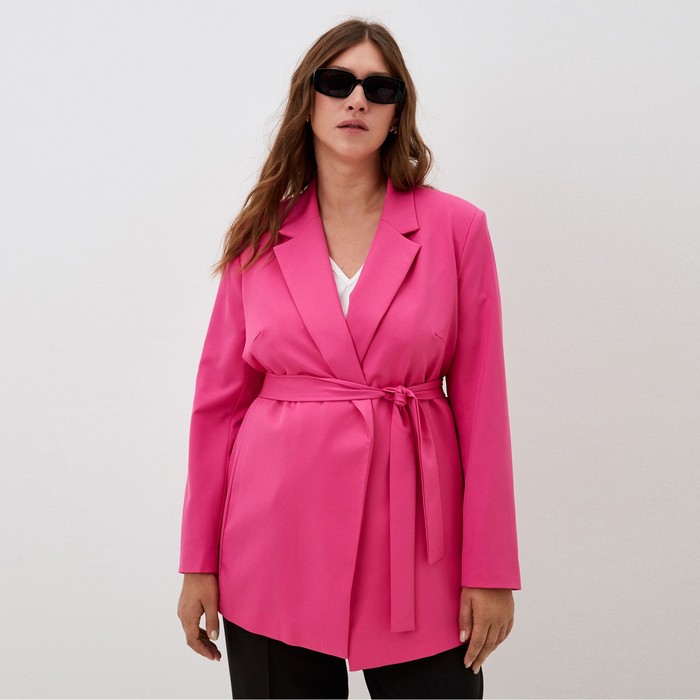 

Пиджак женский с поясом MIST plus-size, р.52, розовый