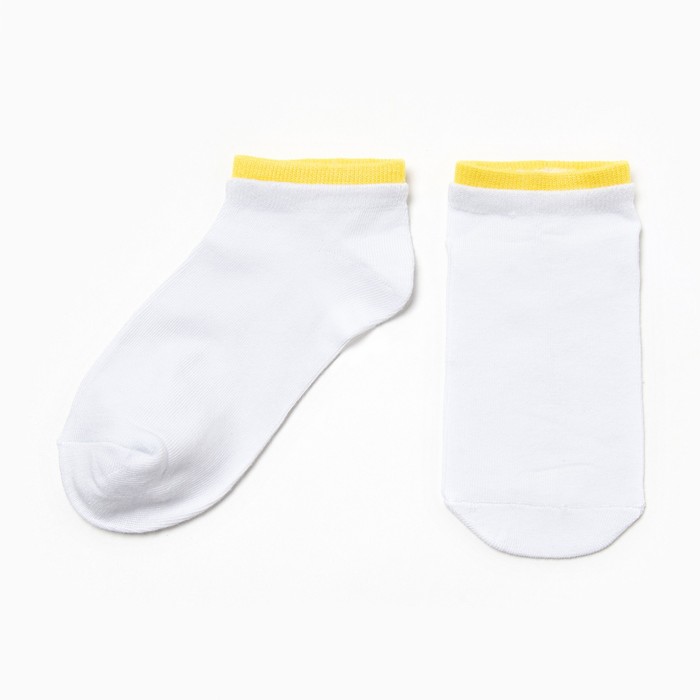 Носки женские, цвет белый/жёлтый, размер 38-41
