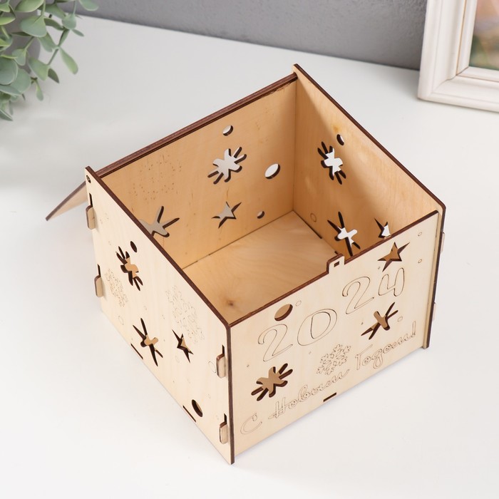 

Шкатулка-куб "Снежинка" натуральный 15,5х15х14 см (набор 6 деталей)