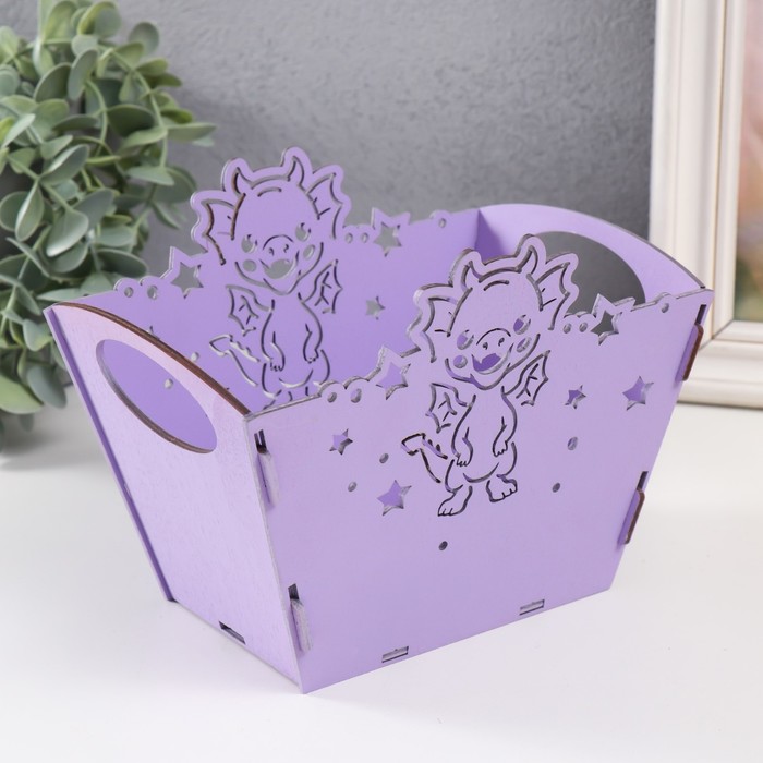 

Корзинка-шкатулка "Дракоша" сиреневый 18х12х14,5 см (набор 5 деталей)