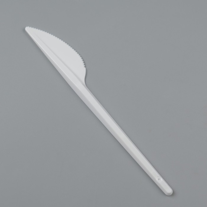Нож одноразовый «Белый» в индивидуальной упаковке, 16,5 см комбинезон каспер одноразовый спанбонд рукава на резинках в индивидуальной упаковке xl 1 шт