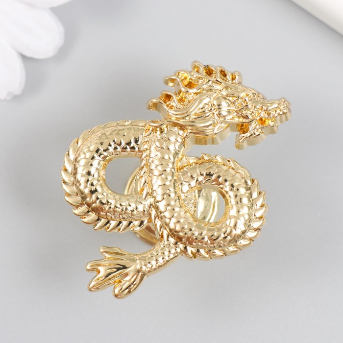Ручка для шкатулки металл Китайский дракон золото 4,5х5 см