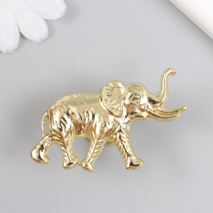 Ручка для шкатулки металл Индийский слон золото 3,3х5,8 см