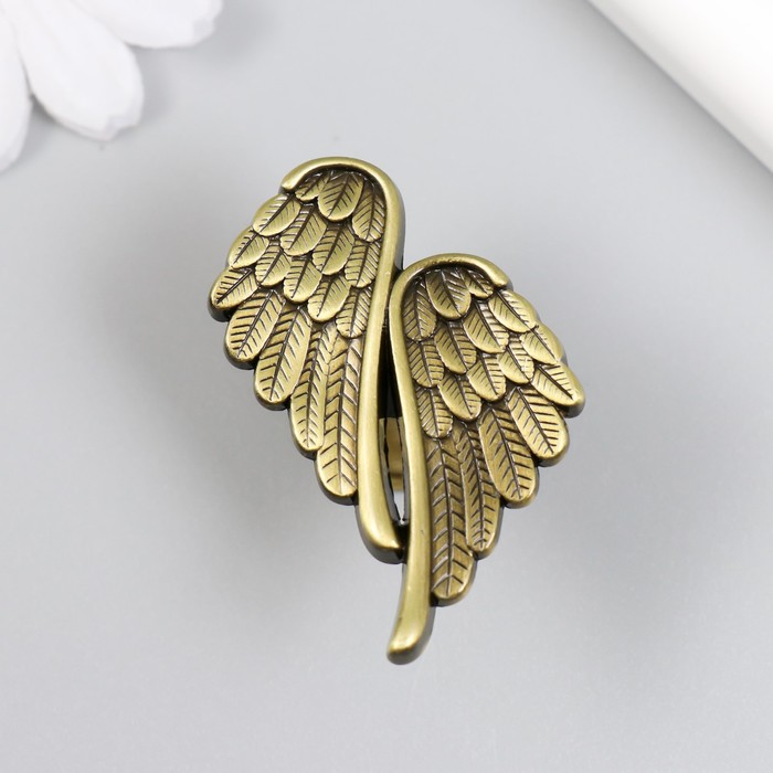 цена Ручка для шкатулки металл Крылья ангела бронза