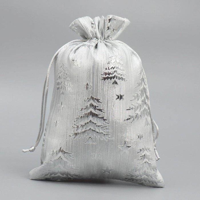 Мешочек подарочный парча «Новогодний лес», 16 × 24 см мешочек сумка новогодний подарочный кролик коля
