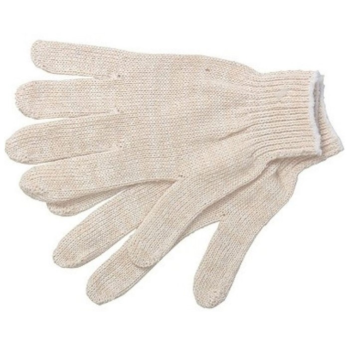 Перчатки рабочие, х/б, без покрытия, вязка класс 10, набор 3 шт. перчатки х б s белые без покрытия