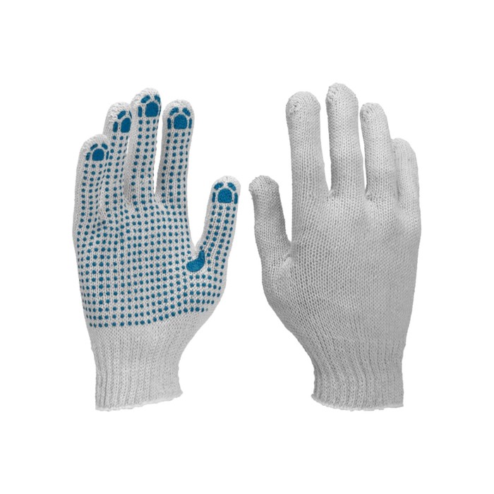 Перчатки рабочие, трикотажные, с ПВХ точками, 6 пар перчатки рабочие трикотажные berta размер l