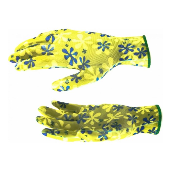 Перчатки полиэстер садовые, с нитриловым обливом, размер 8, Palisad