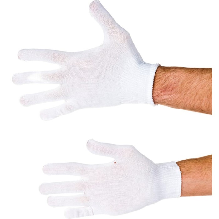 Перчатки нейлоновые, вязка класс 13, размер 9, белые перчатки ми 13 класс