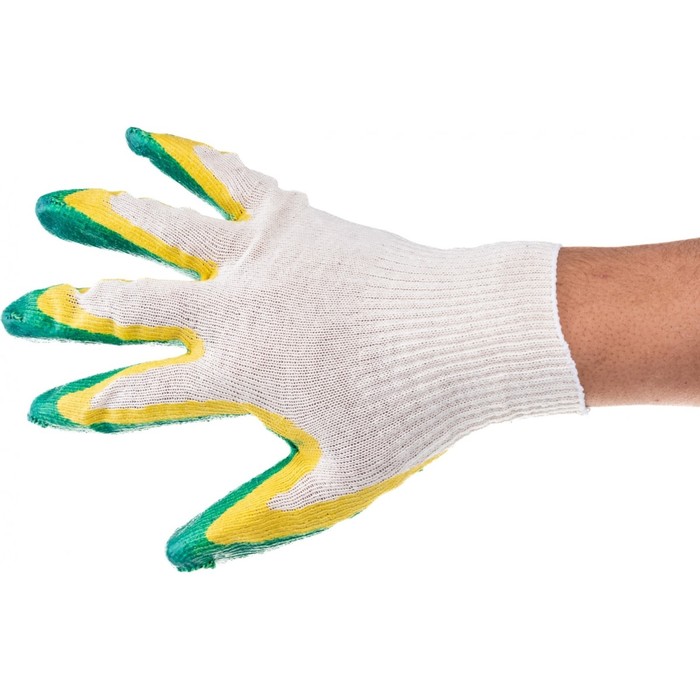 Перчатки рабочие, х/б, с двойным латексным обливом, белые перчатки х б с двойным латексным обливом свс зеленые