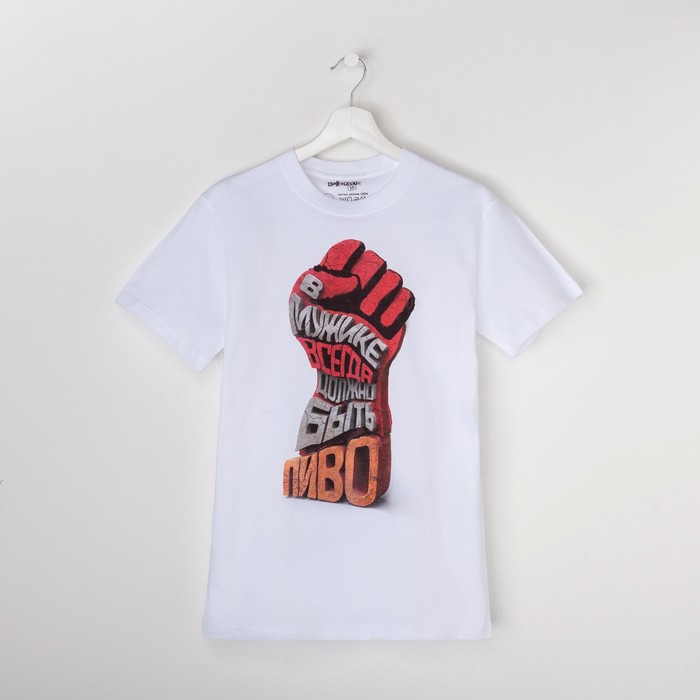 Футболка мужская Collorista 3D "В мужике должно быть", размер L (48), 100% хлопок, трикотаж