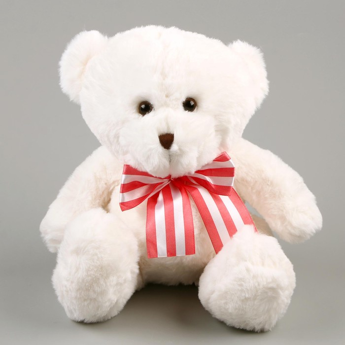 Мягкая игрушка «Медведь», с бантиком, 22 см, цвет белый мягкая игрушка медведь с бантиком в горох 26 см цвет бежевый