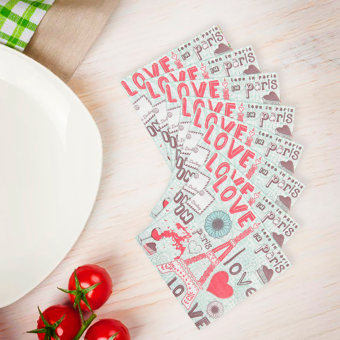 Салфетки бумажные (набор 20 шт) 33*33 см "Love in paris"