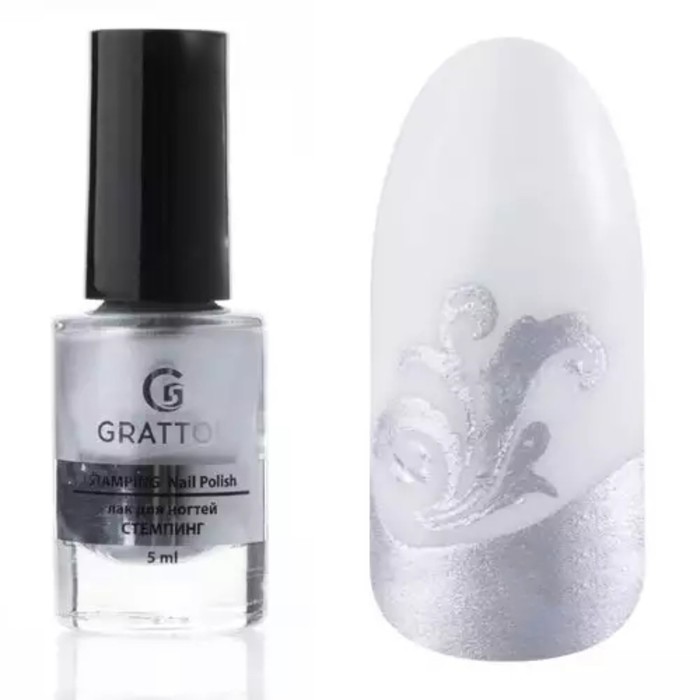 

Лак Grattol Nail Polish Stamping №04 Silver