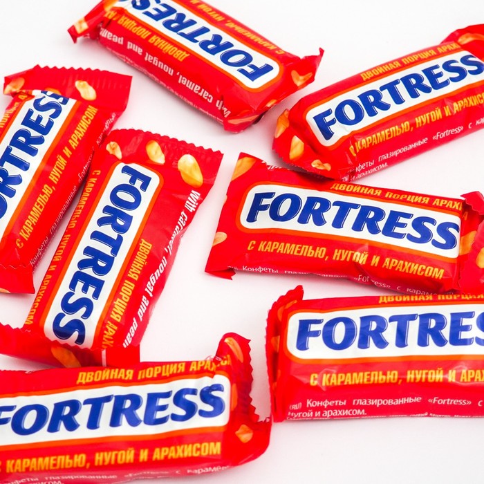 

Конфеты Fortress с карамелью, нугой и арахисом/Невский кондитер вес кг