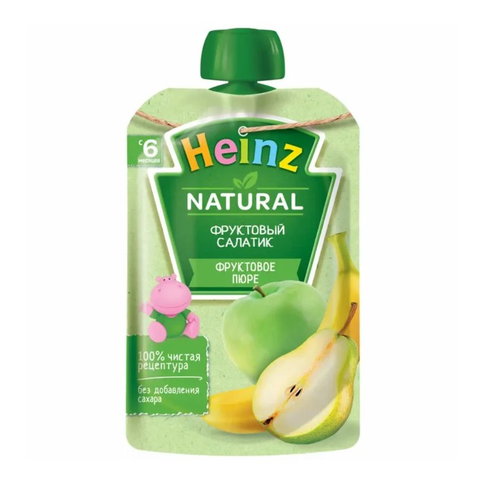 

Пюре фруктовое HEINZ 3 слака/фруктовый салатик 90г д/п