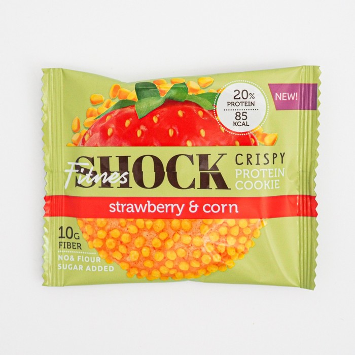 Печенье FitnesShock CRISPY Клубника кукуруза 30 г