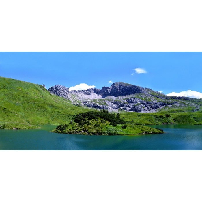 Фотосетка, 320 × 155 см, с фотопечатью, «Озеро и горы» силиконовый чехол на realme x3 озеро и горы для реалми икс 3