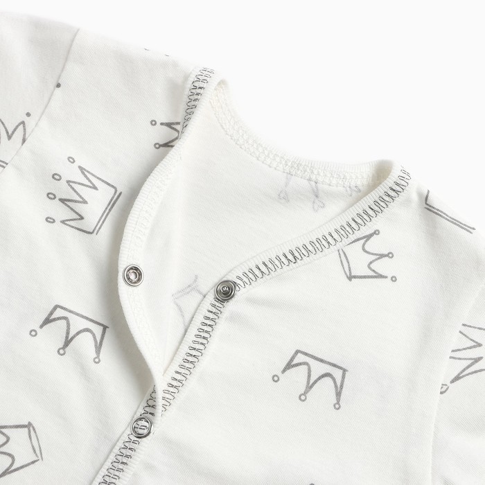 фото Комбинезон детский, цвет бежевый/корона, рост 68 см юниор текстиль