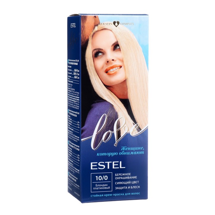 Стойкая крем-краска для волос ESTEL LOVE блондин платиновый крем краска для волос estel love стойкая 10 0 блондин платиновый 60 мл 2 шт