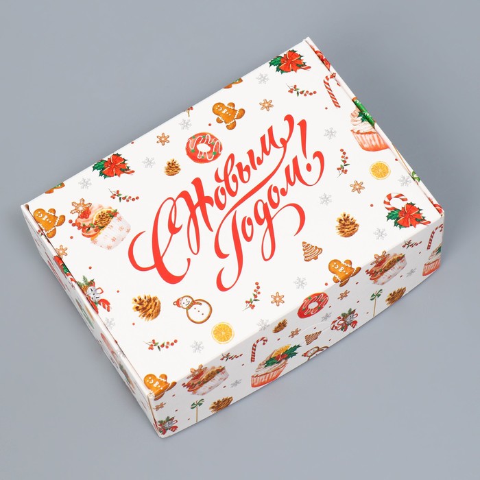 Коробка складная «Новогодние сладости», 14 х 10 х 5 см коробка складная панда 10 5 х 5 х 17 см