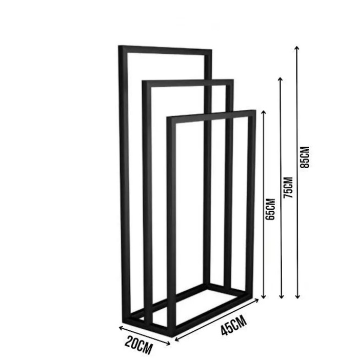 

Вешалка для полотенец, 450х200х850, Металл черный