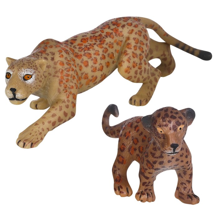 Набор фигурок «Мир диких животных: семья ягуаров», 2 фигурки набор фигурок мир диких животных семья орангутанов 2 фигурки