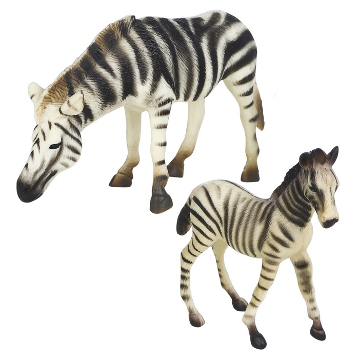 Набор фигурок «Мир диких животных: семья зебр», 2 фигурки