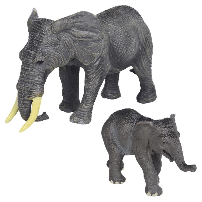 Набор фигурок «Мир диких животных: семья слонов», 2 фигурки игрушки фигурки животных семья слонов 4 предмета