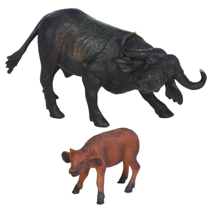 Набор фигурок «Мир диких животных: семья буйволов», 2 фигурки набор фигурок животных серии мир диких животных семья буйволов 2 предмета буйвол и буйволёнок
