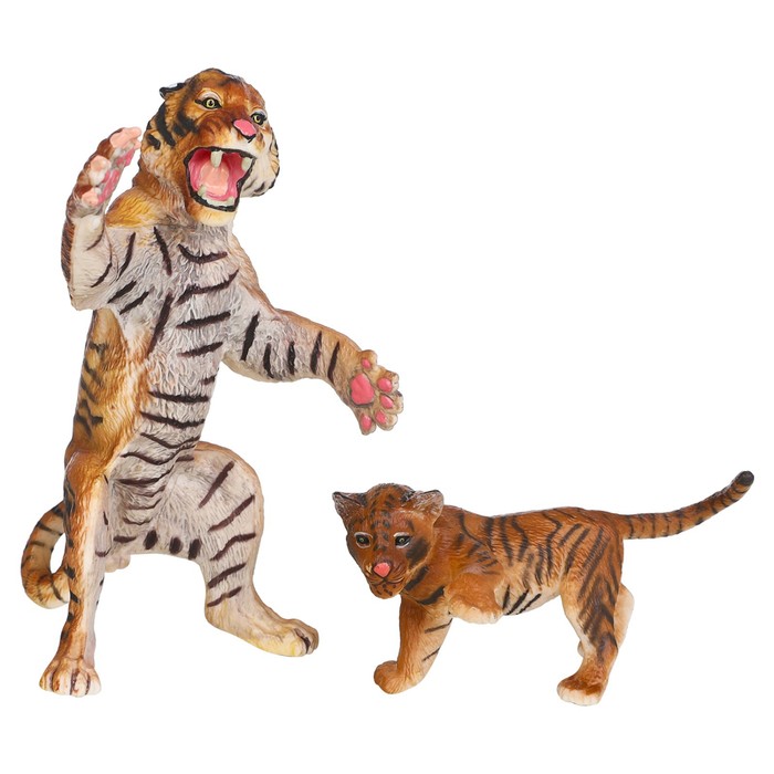 Набор фигурок «Мир диких животных: семья тигров», 2 фигурки набор фигурок мир диких животных семья орангутанов 2 фигурки