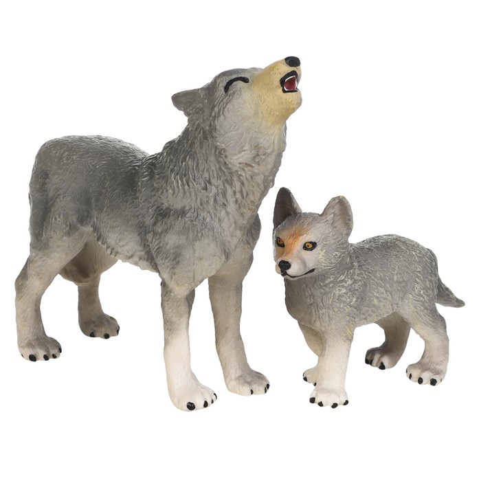 Набор фигурок «Мир диких животных: семья серых волков», 2 фигурки