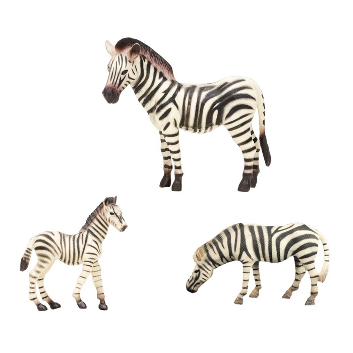 Набор фигурок «Мир диких животных: семья зебр», 3 фигурки набор фигурок мир диких животных семья зебр 2 фигурки