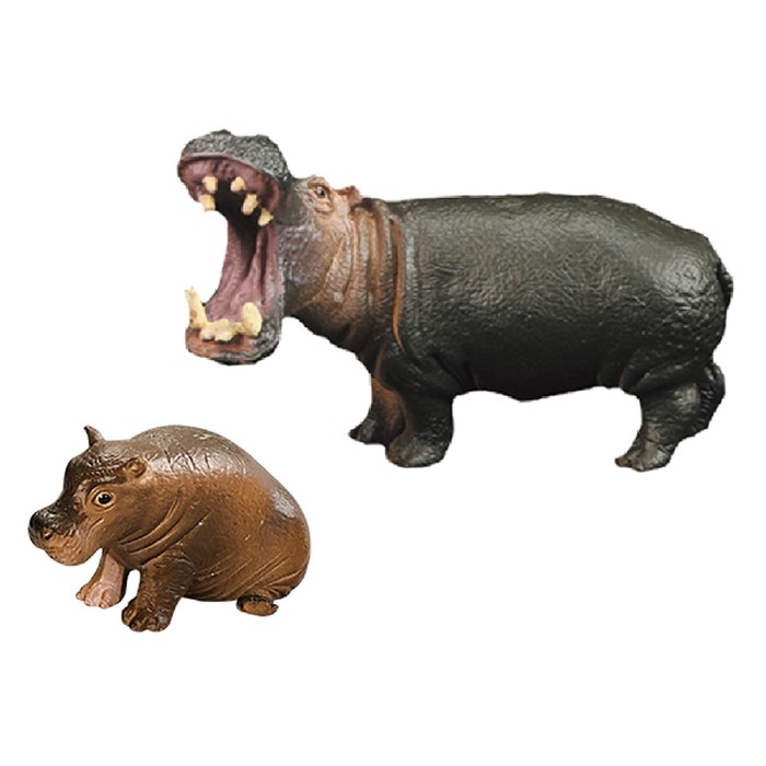 Набор фигурок «Мир диких животных: семья бегемотов», 3 фигурки