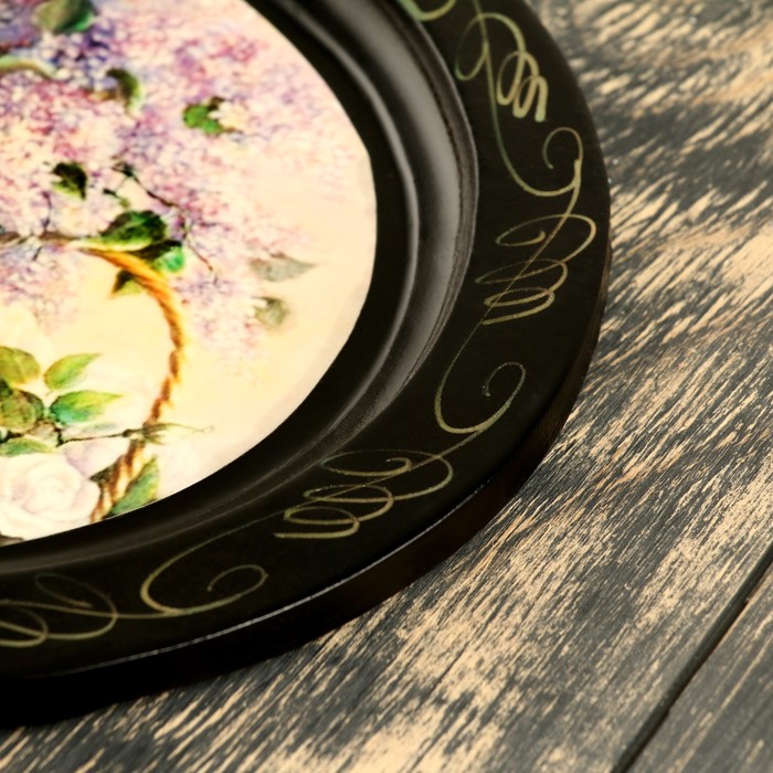 

Поднос овальный «Ваза с сиренью», 18×24 см, лаковая миниатюра