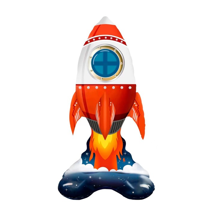 Шар фольгированный 25 Ракета, красная шар фольгированный 30 ракета синяя фигура