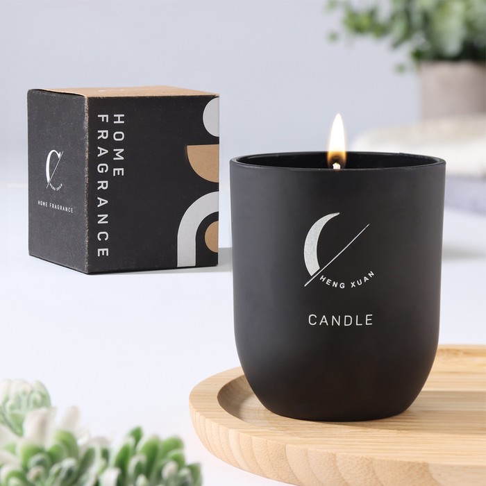 

Свеча ароматическая "Home Fragrance", одеколон, черная, 7х8 см