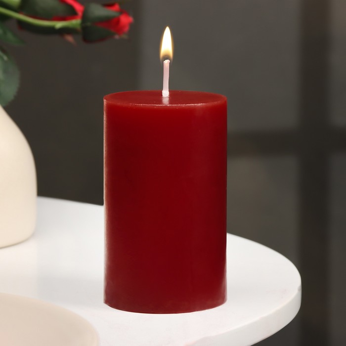Свеча-цилиндр ароматическая Вишня, 6х10 см свеча цилиндр нежная вишня 7 5 5см