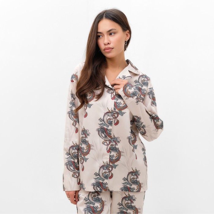 

Пижама женская KAFTAN "Драконы", р.40-42, бежевый