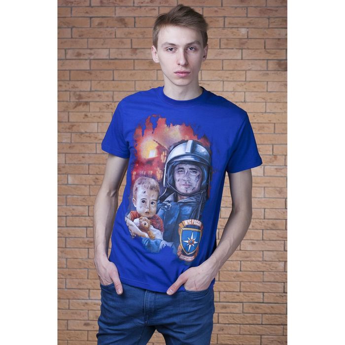 Футболка мужская "Collorista" МЧС, р-р S (44), 100% хлопок, трикотаж