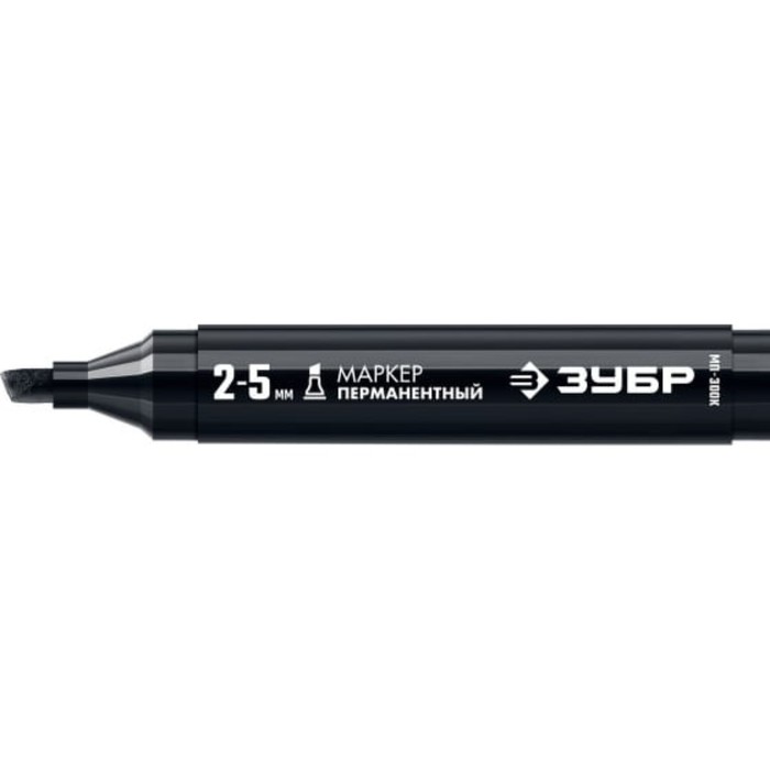 Маркер ЗУБР Профессионал 06323-2, перманентный, клиновидный, черный, 2-5 мм