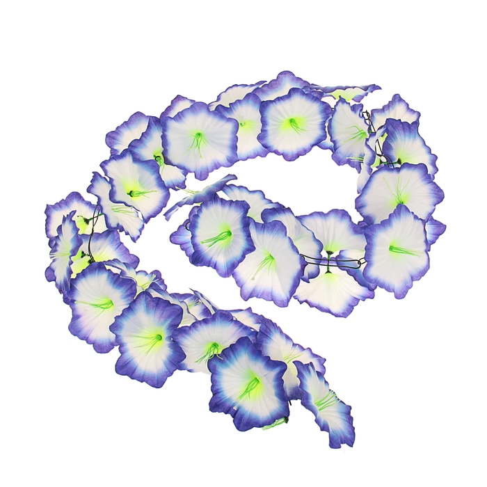 Гавайская гирлянда "Лилия", цвет бело-синий