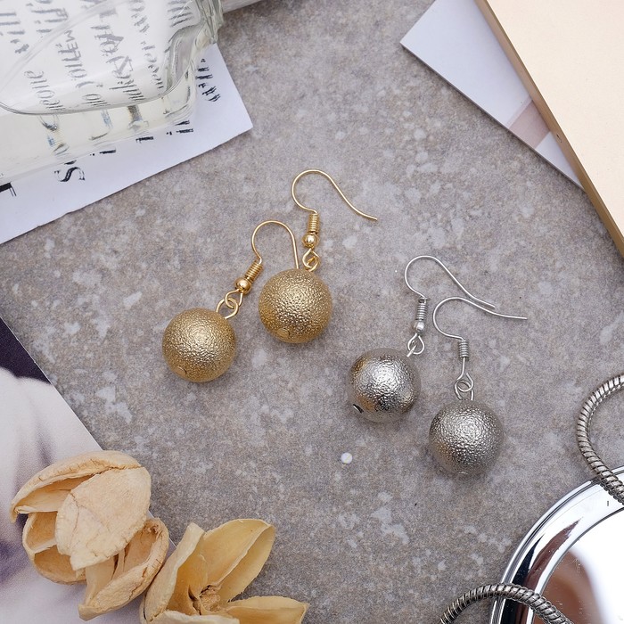 Серьги металл "Шарики" искры вечера, цвет МИКС